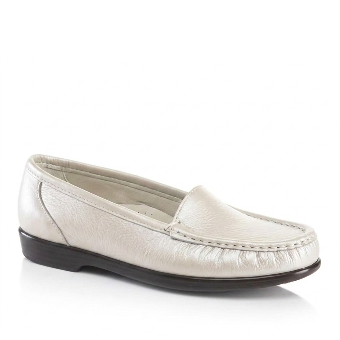 New Sas Women's Simplify Slip On Loafer - Medium In Pearl Bone